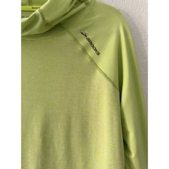 Brooks Women's Dash Running Hoodie Envelope Pocket Left Wrist Size XS Neon - Picture 3 of 11